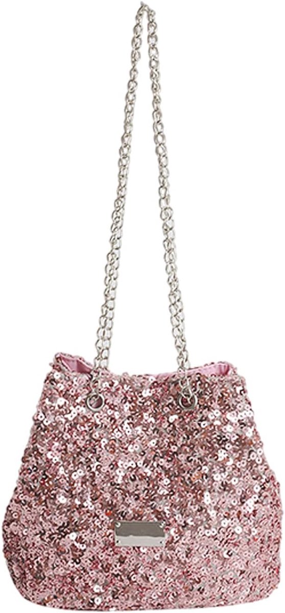 Schoudertas roze pailletten - 1 stuk - modieuze schoudertas - veelzijdig accessoire voor elke outfit - ShopVlot