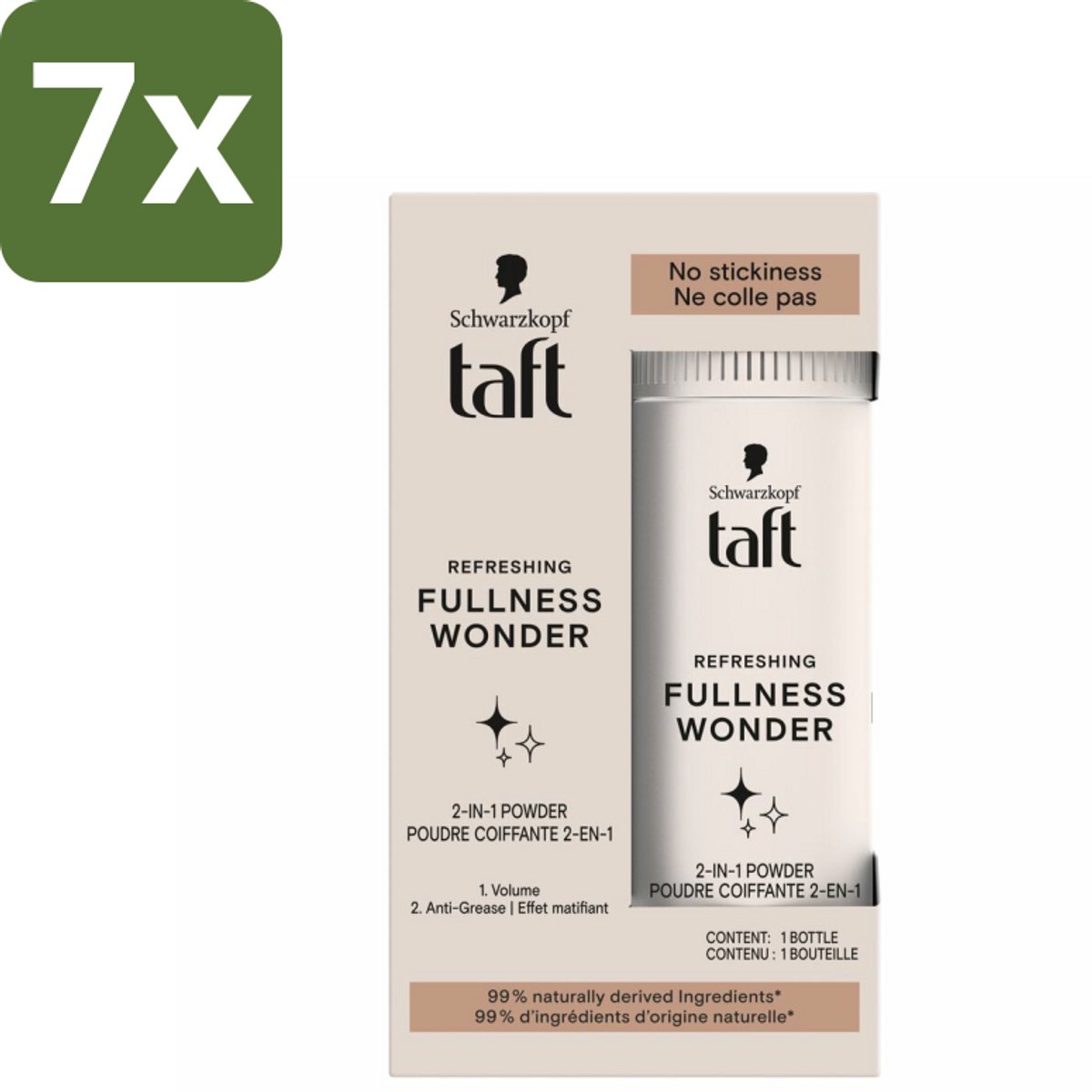 Taft - Refreshing Fullness Wonder - Volumepoeder - Volume & Anti-Grease - 10 gr - Bulkverpakking - 7 stuks
