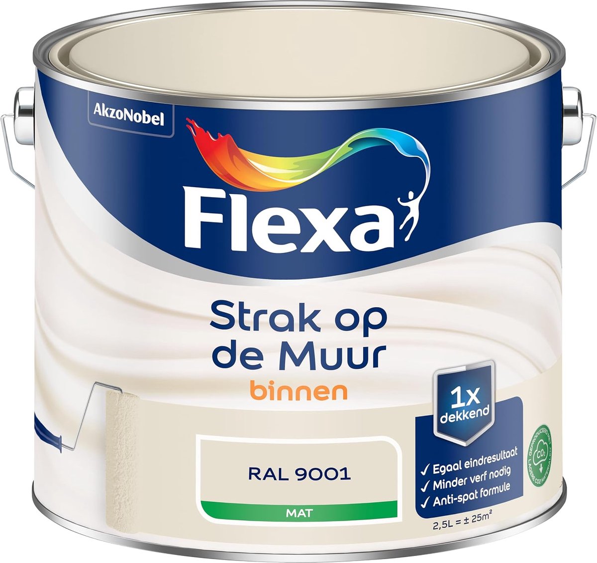 Muurverf Matt - Cream White / RAL 9001 - Tight & Easycare - Optimale dekking - ShopVlot