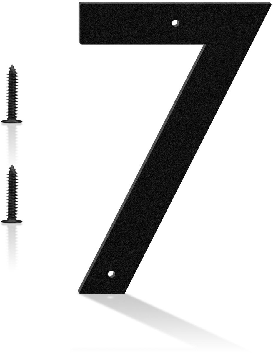 Moderne metalen huisnummer 17,8 cm zwart, weerbestendig en roestvrij