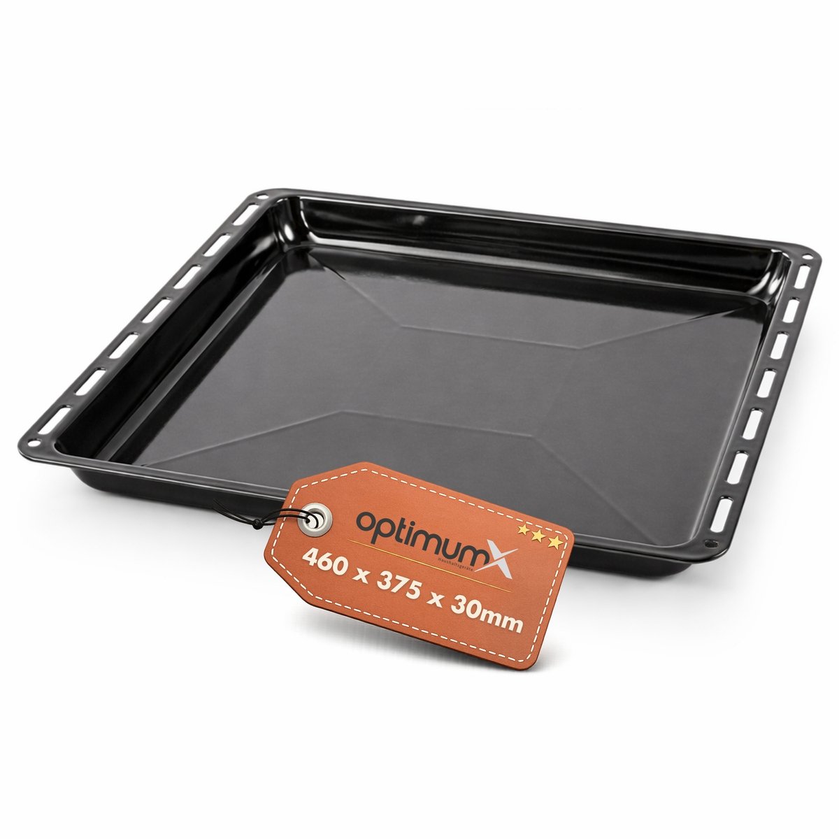 OptimumX 460x375x30mm Geëmailleerde Bakplaat Rechthoekige Braadslede/Taartplaat voor Oven, ideaal voor Bakken, Braden & Grillen
