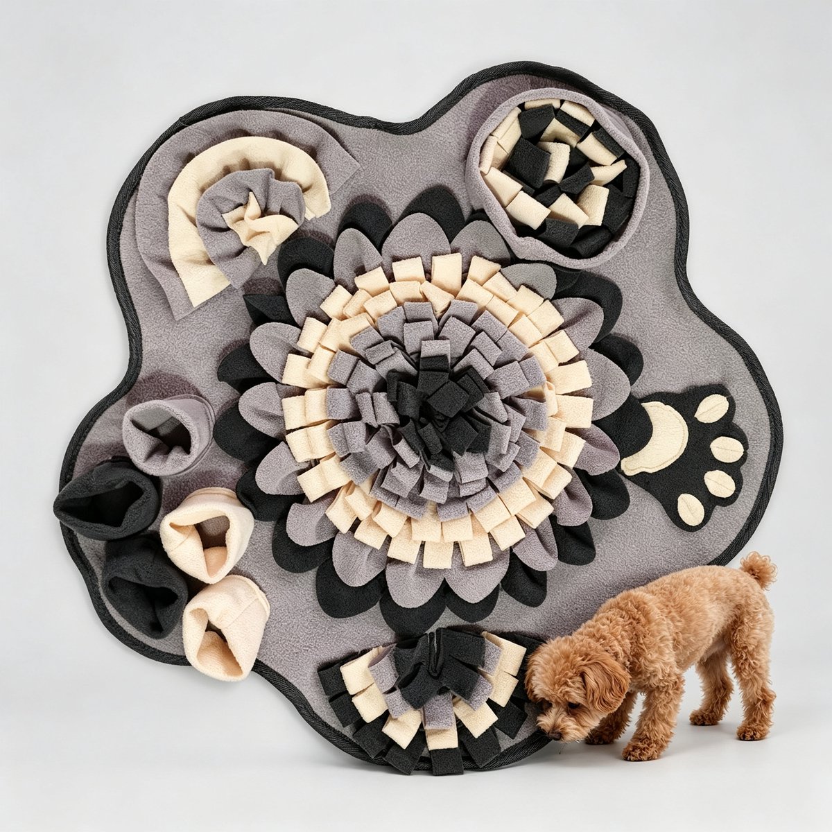 Snuffelmat voor huisdieren, speelmat voor huisdieren, slowfoodmat voor huisdieren, speelgoed voor huisdieren, training voor huisdieren, honden en katten, kleur，1-8 artikelen 60*60CM