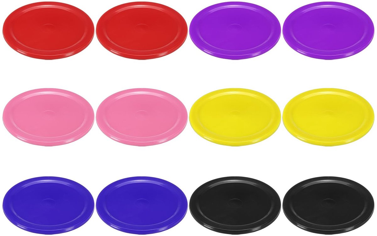 Air Hockey Pucks 2,5 Zoll - 12 Stuks in Diverse Kleuren