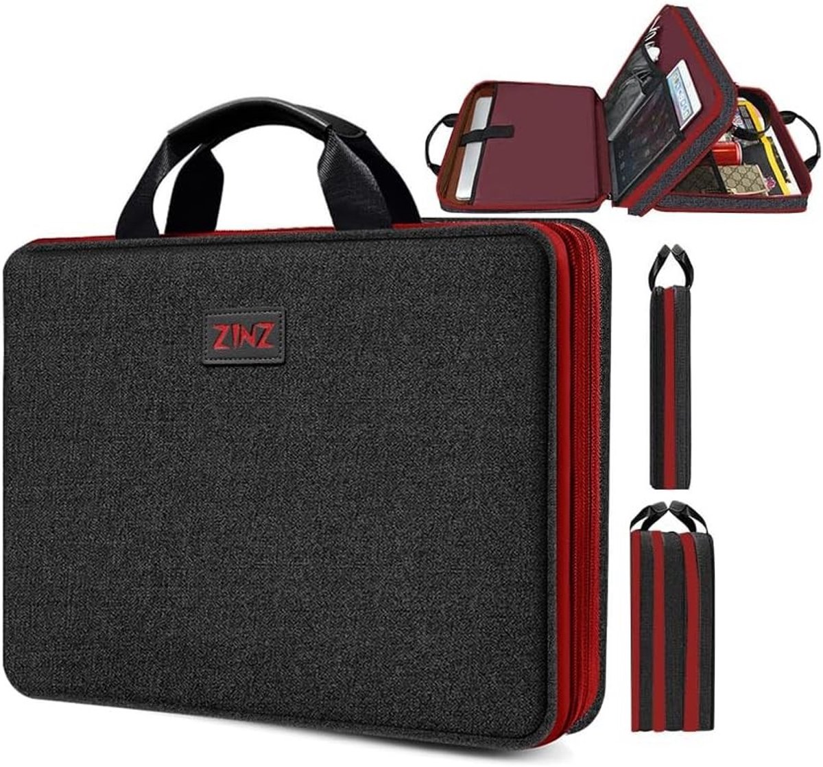 Laptophoes 15,3 inch - Rood - 15-16 inch - Laptoptas met Meerdere Vakken - Voor Notebooks