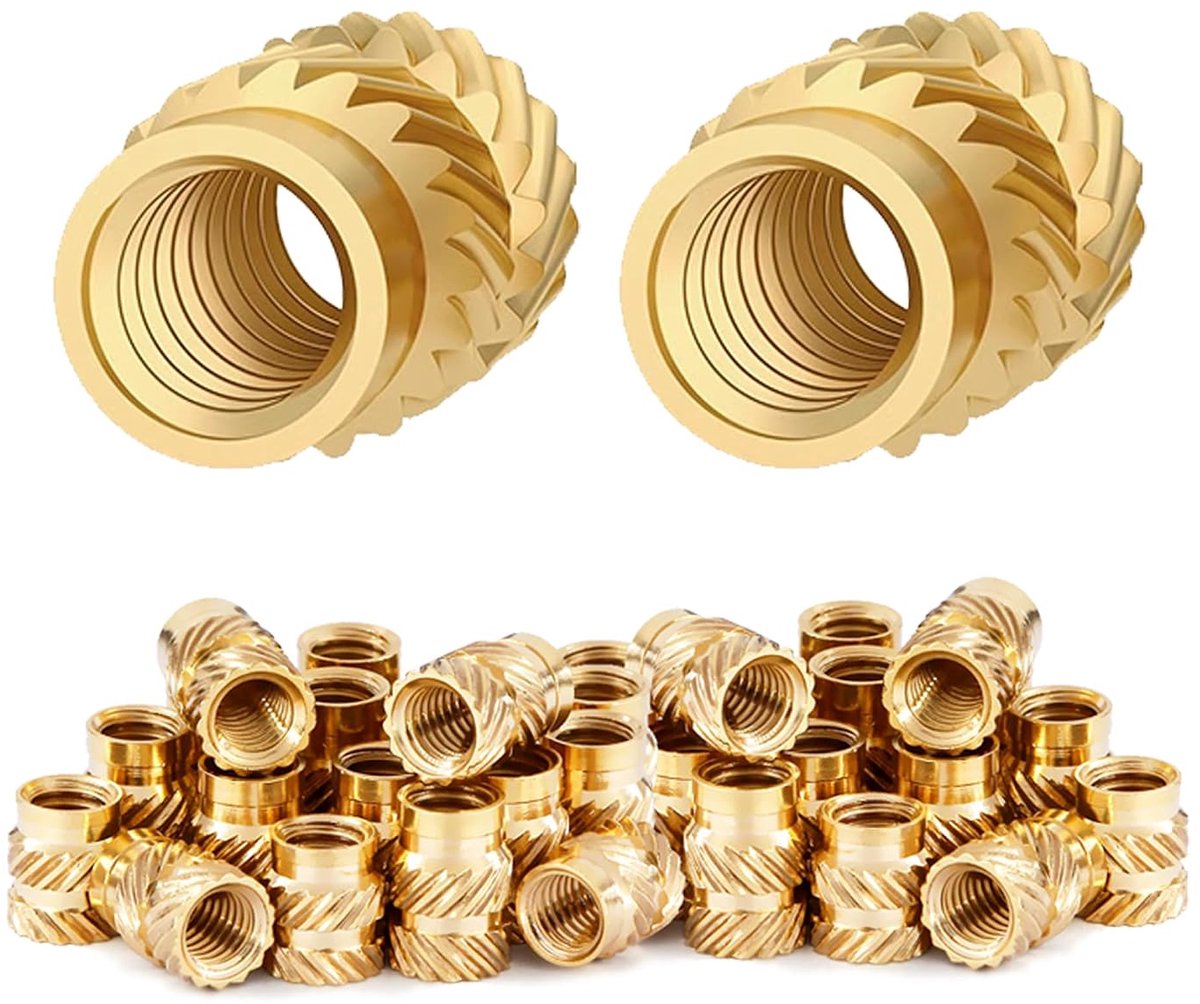M3 Threaded Bushings - 100pcs Brass Thread Insert Compression Nuts for 3D Print & Plastic Parts (M6 x D9 x L8) - ShopVlot