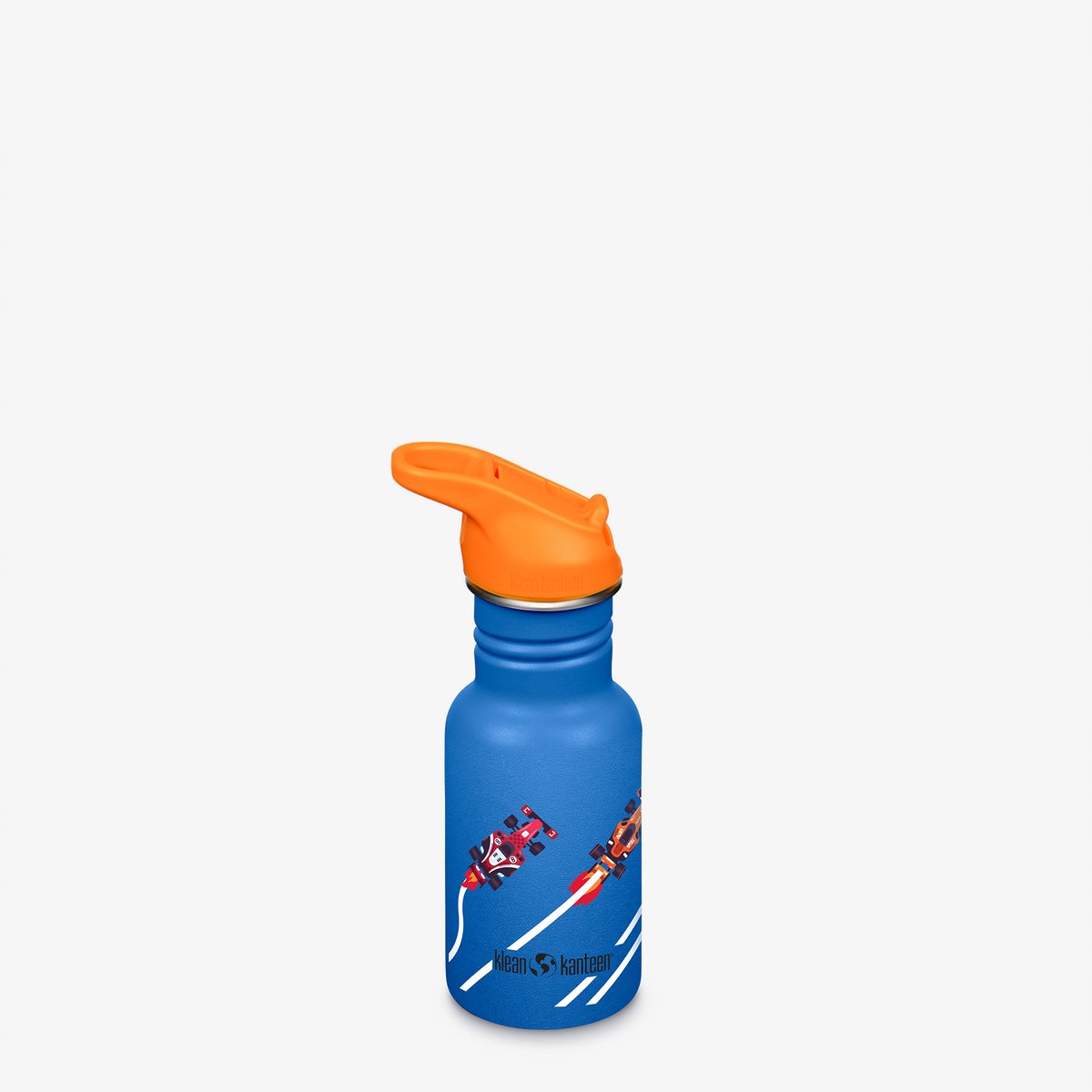 Klean Kanteen Kid Kanteen Classic 355ml - Flip Sport Cap Race Cars- Lekvrij - RVS Waterfles voor Kinderen