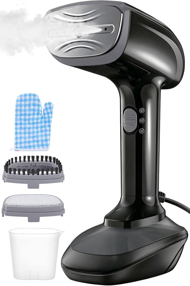 Reisstrijkijzer klein - Zwart - Handheld - 300 ml Watertank - Draagbaar Reis- en Thuisstrijkijzer