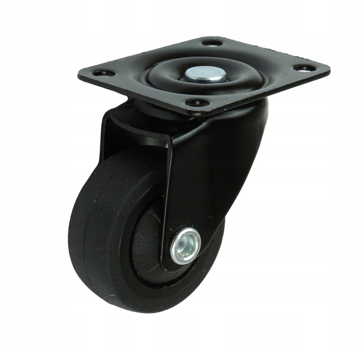 Zwart Zwart Gekleurd Zwenkwiel 30mm - Rubber