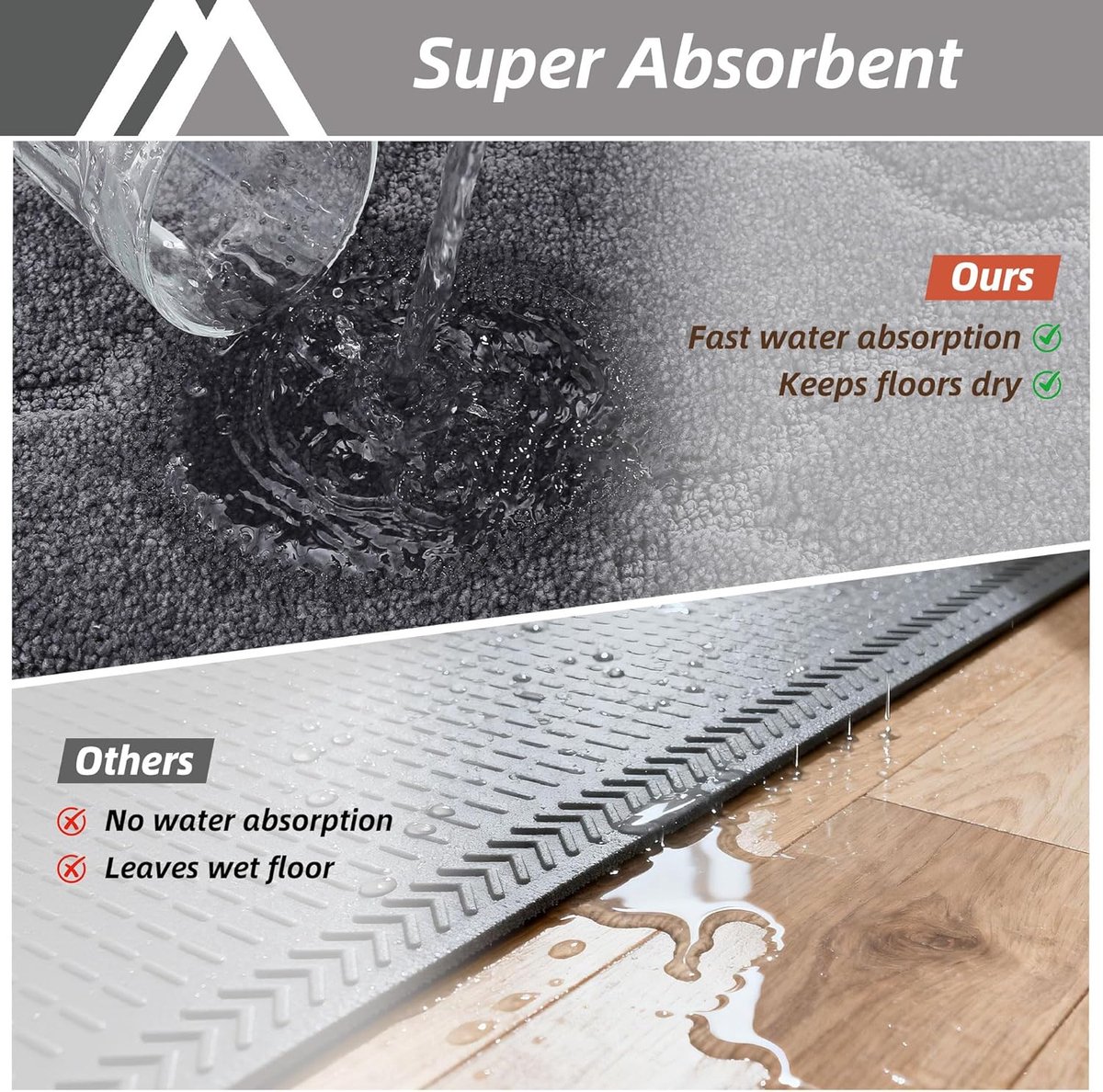 Keukenloper 50 x 200 cm - Donkergrijs - Antislip en wasbaar - Ideaal voor keuken of gang