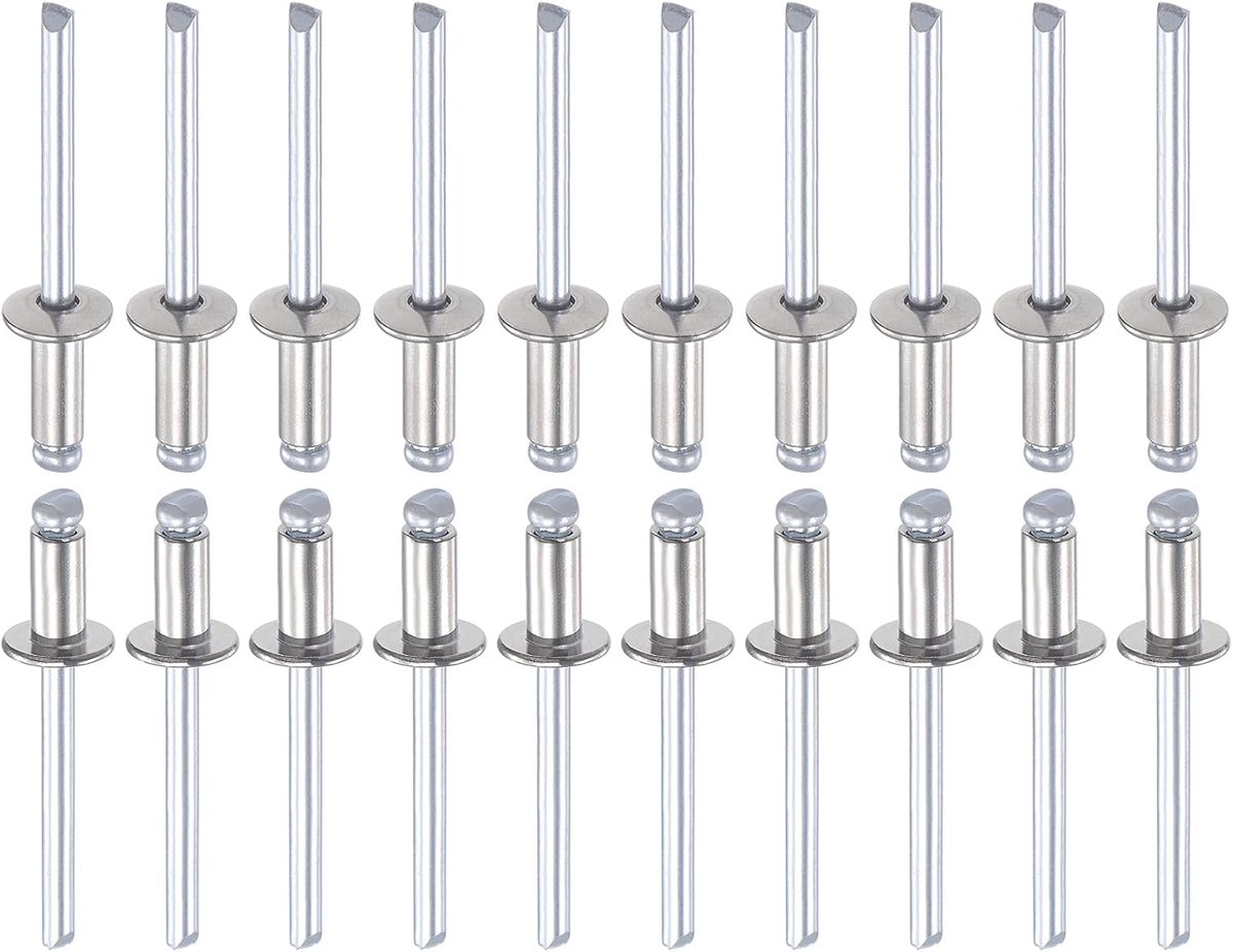 Blindnieten 5mm x 10mm - 304 RVS - Dome Open End - Perfect voor machineverbinding - ShopVlot