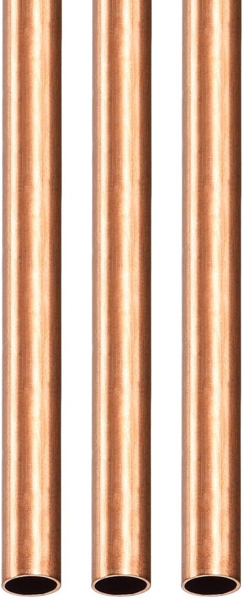 Koperen buis 4mm x 0.25mm x 300mm - 3-pack - ronde metalen slangen - ideaal voor machine-onderdelen - ShopVlot