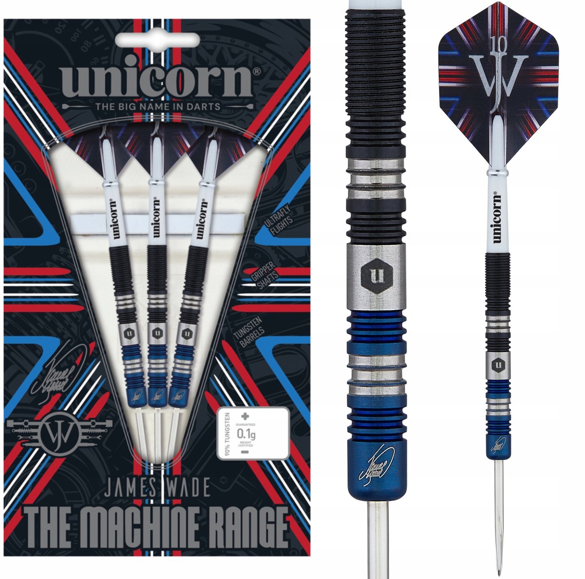 Unicorn James Wade The Machine Two Tone 90% - Dartpijlen
