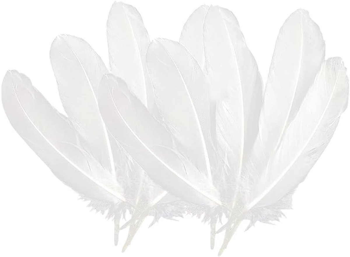 Veertjes 150 Stuks - Witte Decoratieve Veertjes - Natuurlijke Gansveren - Perfect voor Creatieve Projecten - ShopVlot