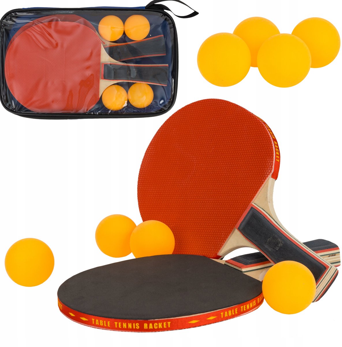 Pingpong Set Kinderen: 2 Batjes, 4 Ballen & Opberghoes