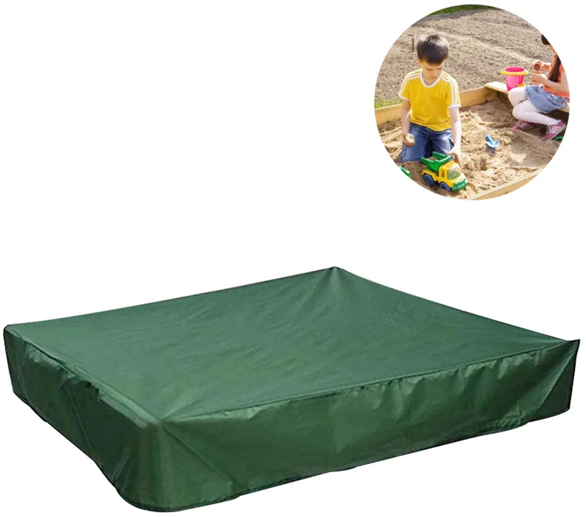 Zandbakhoezen, zandbakzeilen, afdekstoffen, zandbakhoezen 200x200x20 cm, waterdicht 420D Oxford-doek, zandbakhoezen Geschikt voor trekkoord