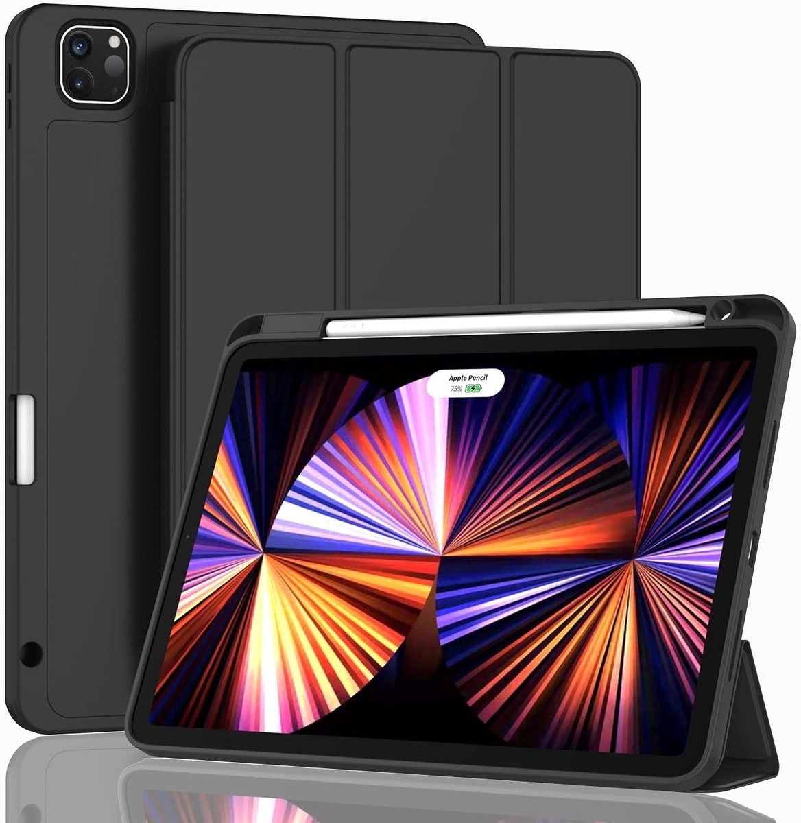 Casalora Tablet Hoes – Geschikt voor Apple iPad Air 13 (2025) / iPad Air 13 (2024) – Met Pennenhouder – Smart Silicone Bookcase – Zwart