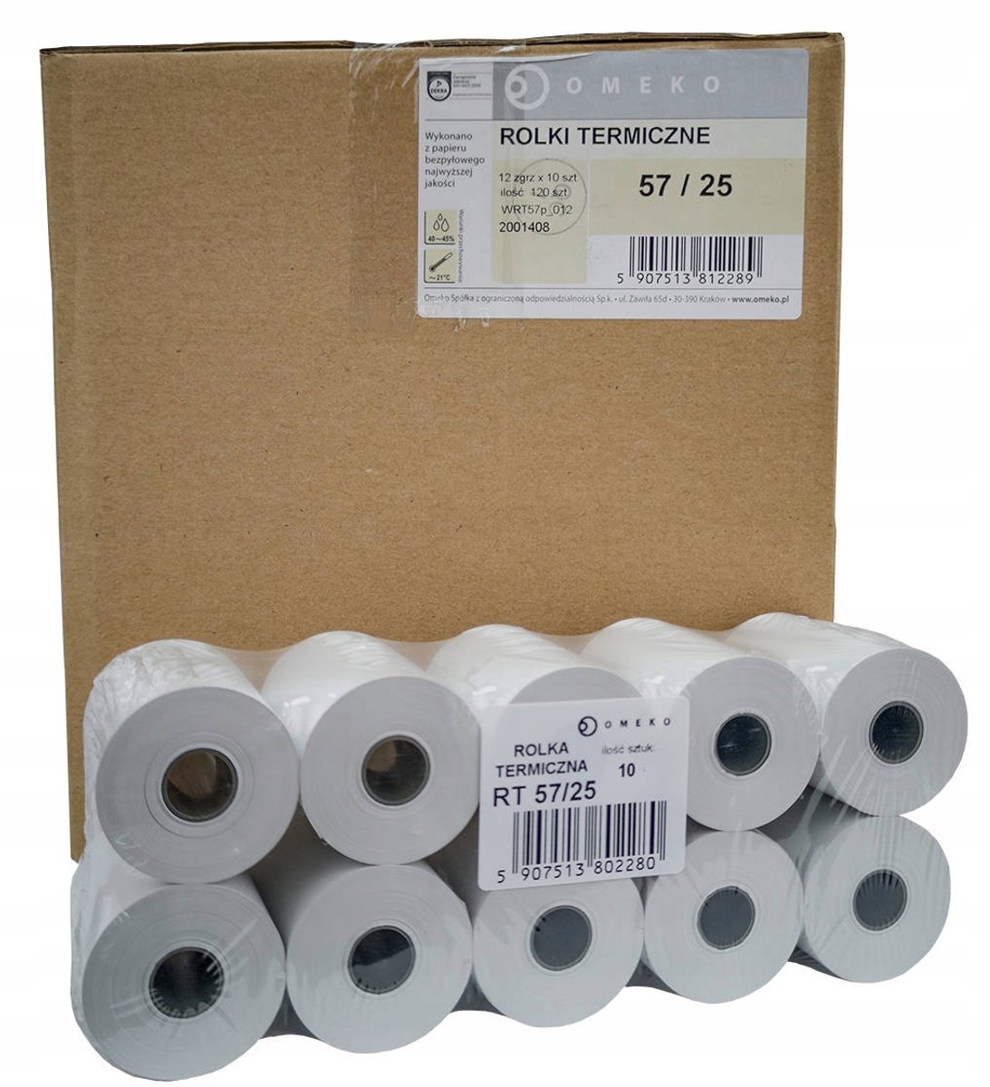 Thermische kassarollen 57mm x 25m - 120 stuks