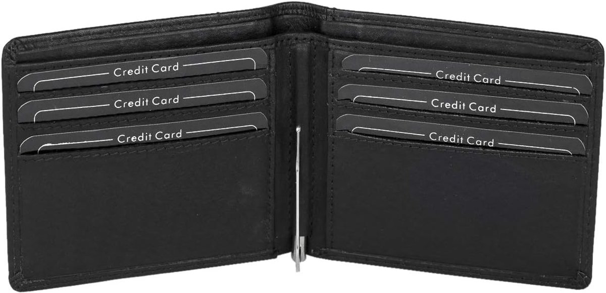 LEAS Dollar Clip Money Clip Extra Thin Genuine Leather, Black Special Edition, 10.5x9cm, American - ShopVlot