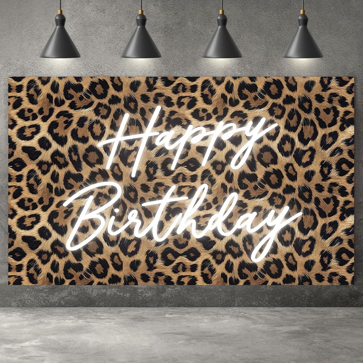 Achtergronddoek met luipaardpatroon, verjaardagsfeest in wildernisstijl, fotorekwisieten, decoratieve hanger voor de - ShopVlot