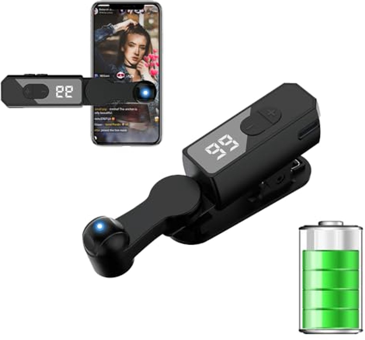 Namajunas - Auto‑klik apparaat voor telefoon - Scherm‑autoklikker - Met instelbare snelheid, stil klikken - Oplaadbaar - Voor TikTok games scrollen, compatibel - Met smartphone en tablet - Telefoonaccessoires