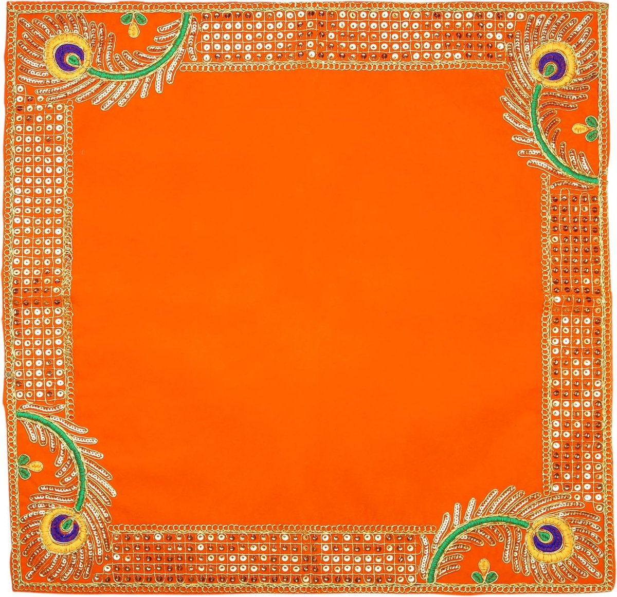 Decorative Mat Aasan Pooja Cloth Velvet Tabletop Cloth (Size:-18 Inches x 18 Inches) for Housewarming Multipurpose - ShopVlot