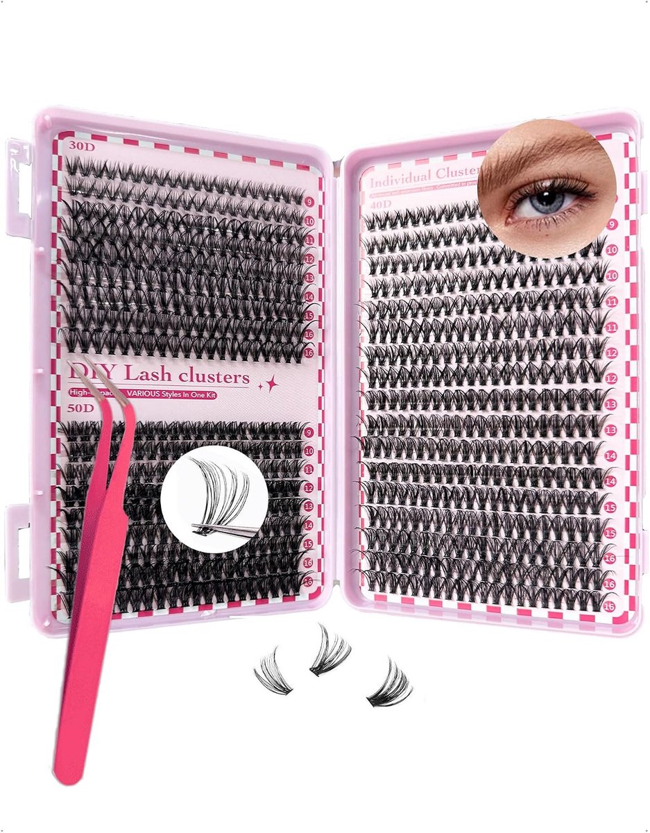 700pcs Individual False Eyelashes, Eyelash Extension Set 30/40/50D, Professional Eyelash Extension 8-16mm, D Curl - ShopVlot