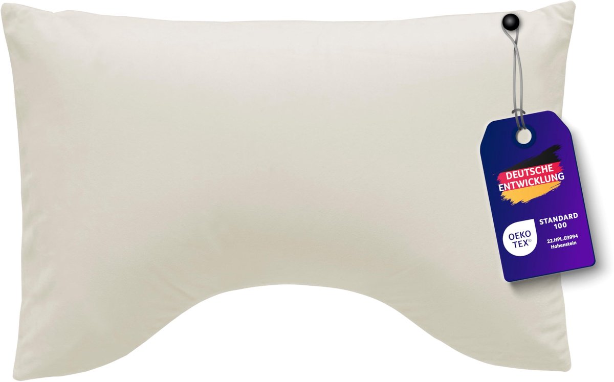 Traumnacht Exklusiv Visco Hoofdkussen, 40 x 60 cm, Crème, Ergonomisch Memory Foam - ShopVlot
