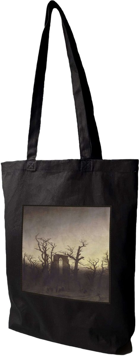Shopper Tas met Opactwo Print - Caspar David Friedrich - Katoen