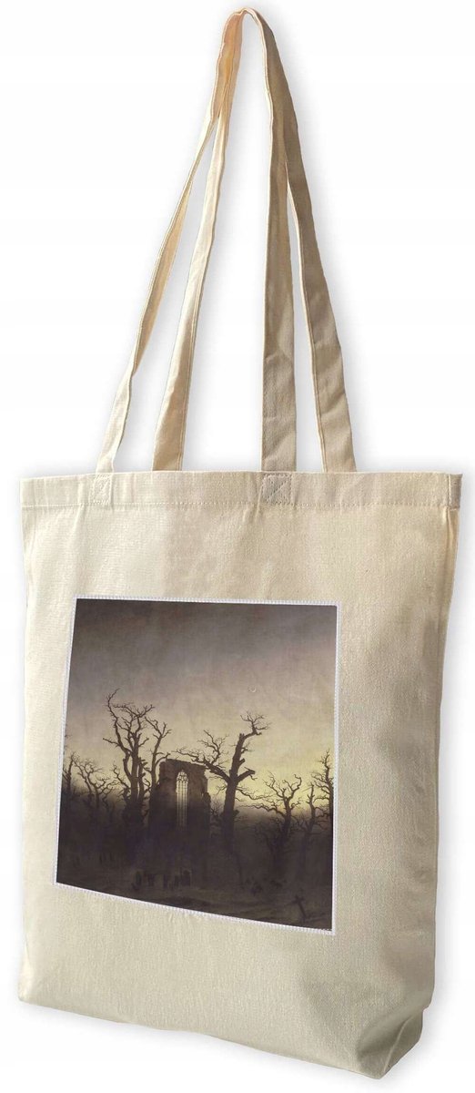Shopper Tas met Caspar David Friedrich Abbey Print - Ruim & Stijlvol