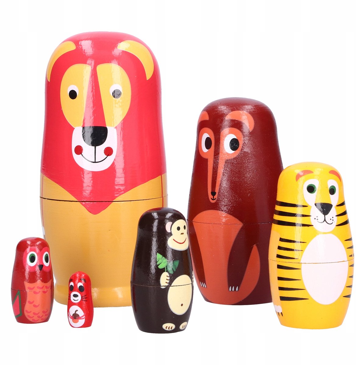 Houten Matroesjka Dieren 6-delig - Decoratie & Speelgoed