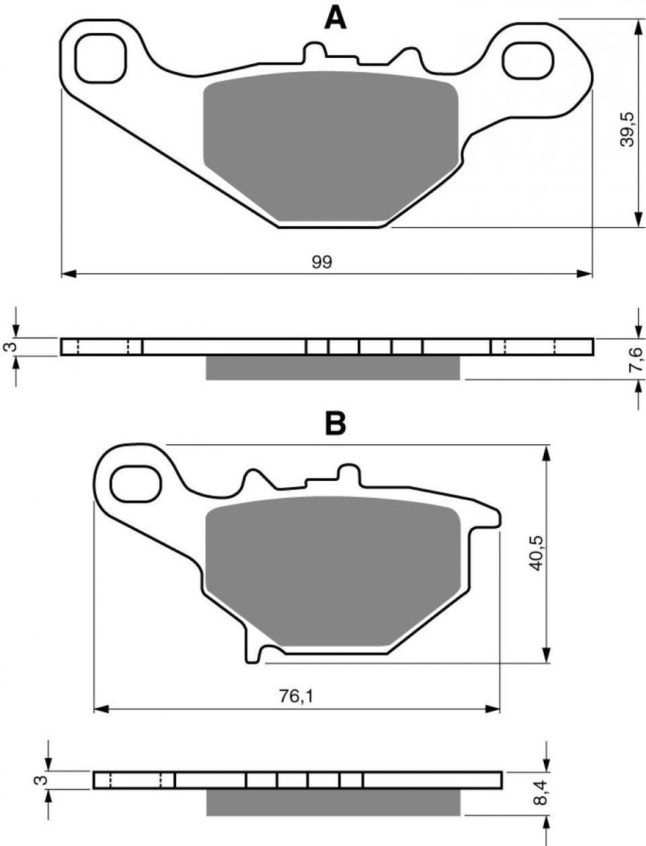 origineel remblokje voor suzuki 125 drz motorfiets 2008-2012 59300-03880 nieuw
