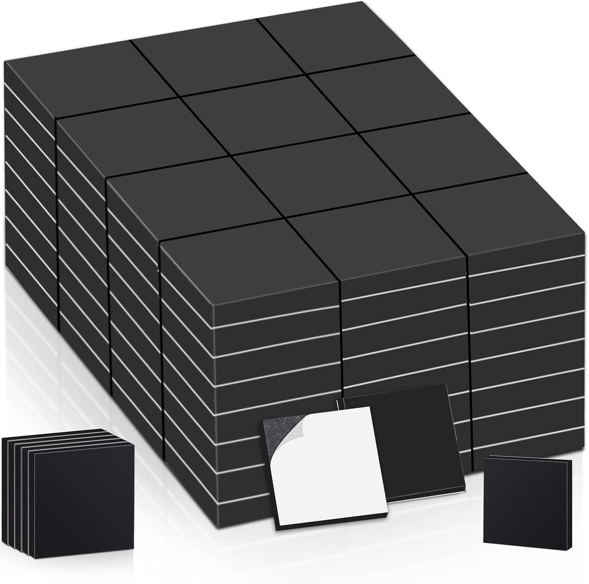 Zelfklevende magnetische platen - 250 stuks 10 x 10 x 2mm - sterke vierkante magneten - ideaal voor whiteboard - ShopVlot