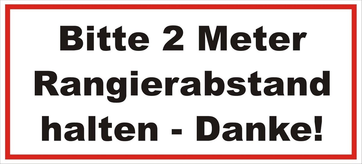 Sticker 2m afstand houden - 20x9cm - UV-bestendig - Geschikt voor voertuigbeveiliging - ShopVlot