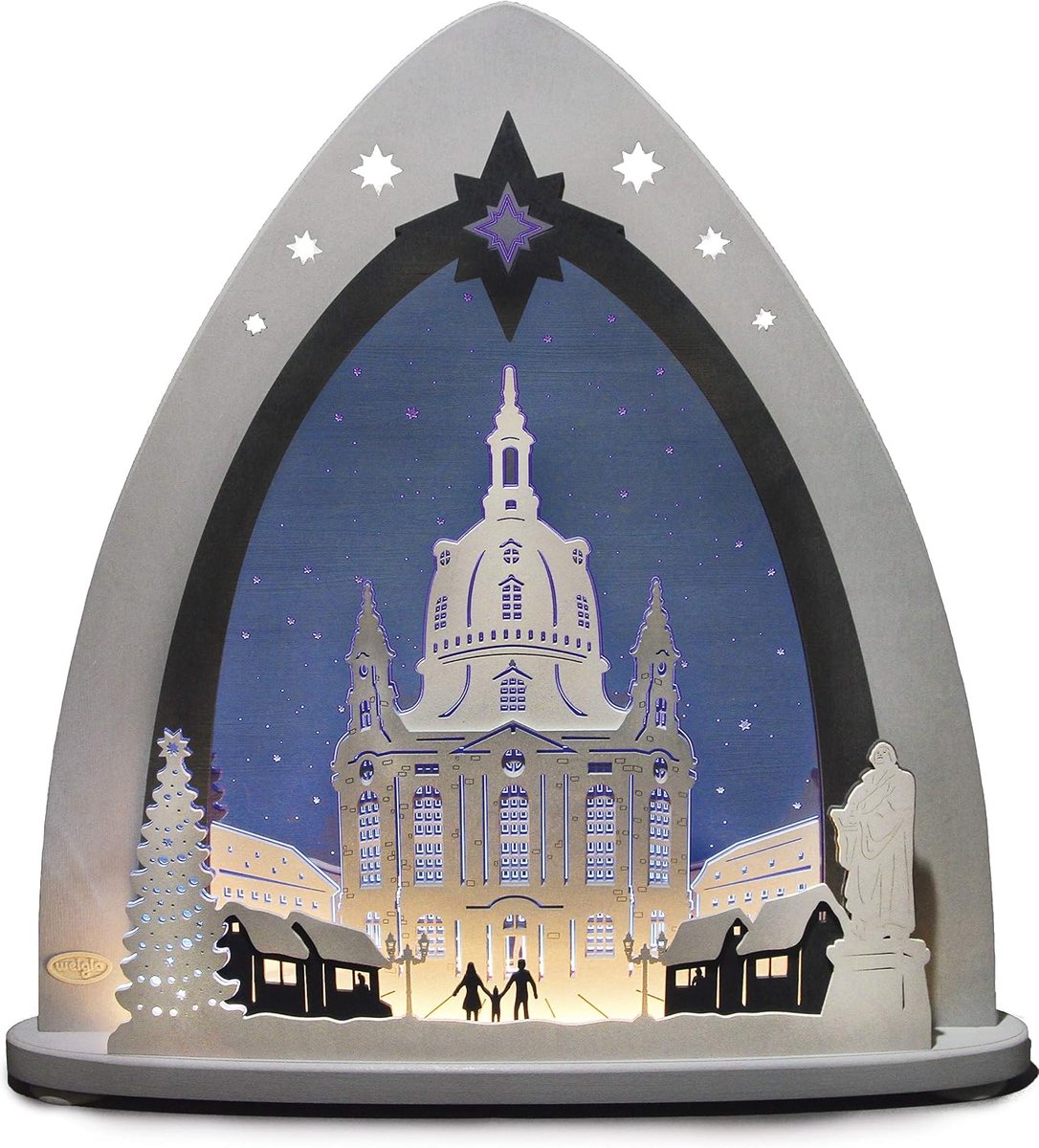 LED lichtpunt - Dresdner Frauenkirche - Fluorescent plexiglas - Gezellige verlichting met schakelaar - ShopVlot