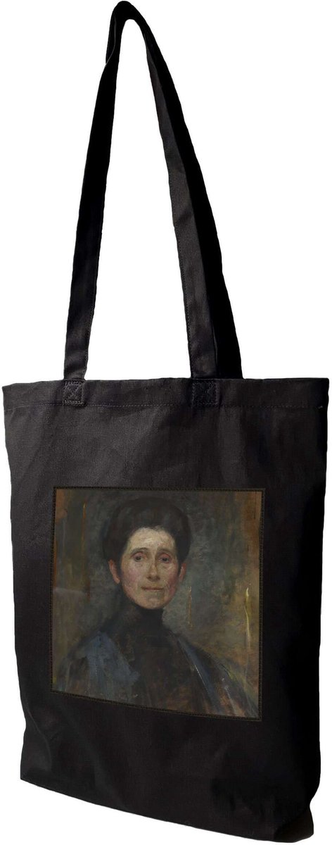 Ruime Canvas Shopper Tas met Opvallende Patch - Zwart of Ecru