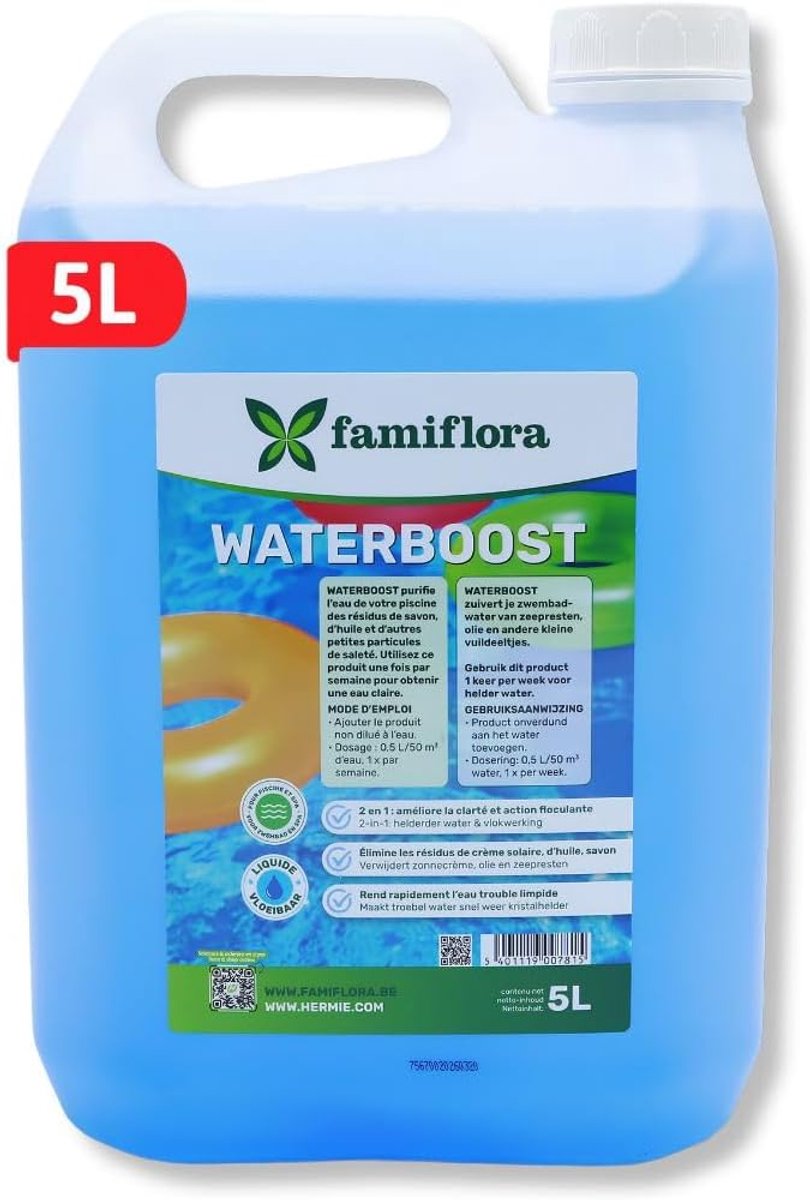 Zwemwaterreiniger 5L - tegen troebel water - verwijdert vuil en zeepresten - voor helder en gezond water - ShopVlot