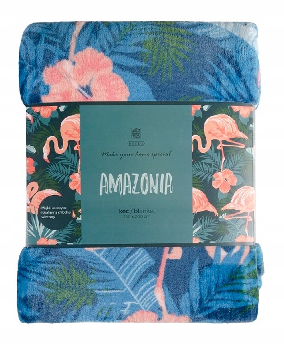 Tropische Plaid met Flamingo's en Bloemen - 150x200cm