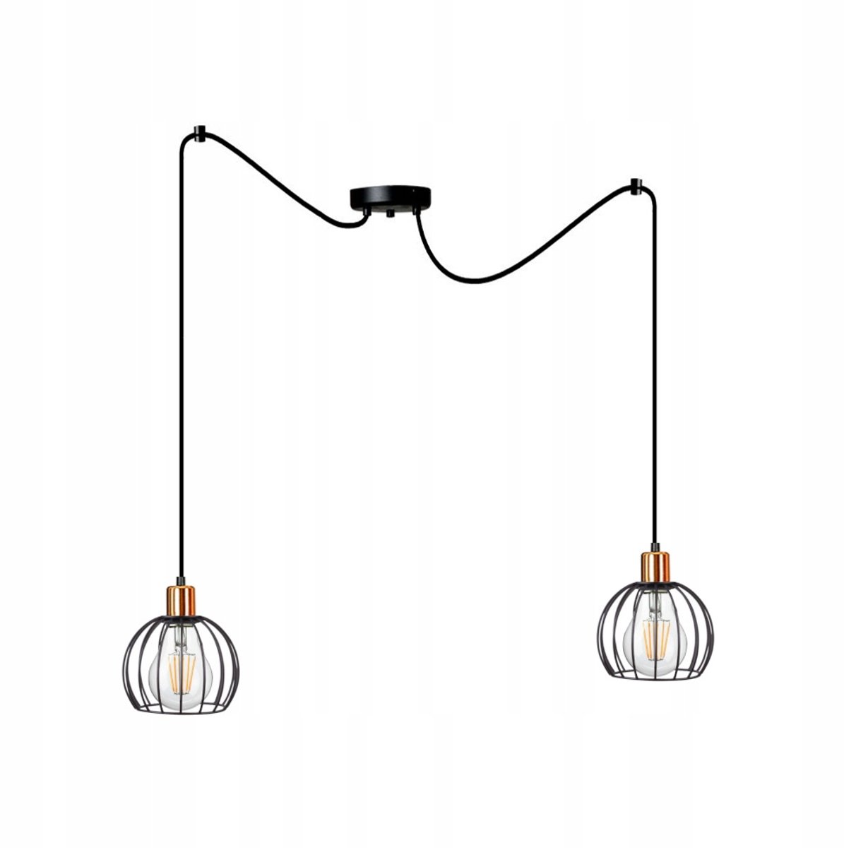 Hanglamp Diamant Spider Zwart/Koper - 2xE27