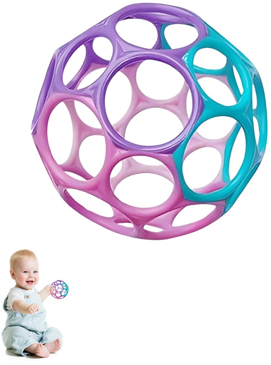 Casalora Baby Speelgoed – Baby Grijpbal – Sensorisch Grijpspeelgoed voor Baby’s – Baby Speelgoed 0-12 Maanden – Zachte BPA-Vrije Grijpring Bal – Ontwikkeling Fijne Motoriek