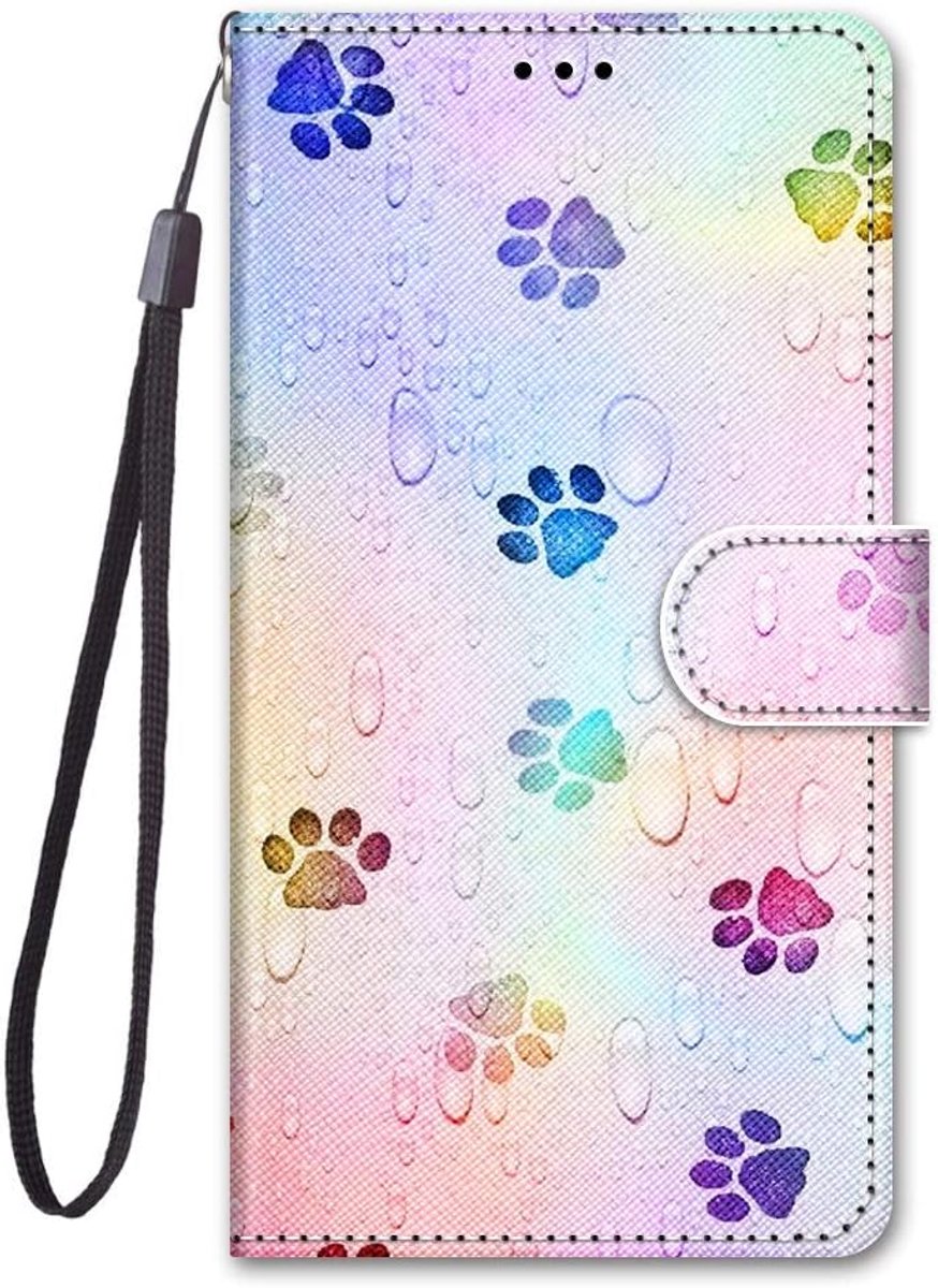 Compatibel met Honor 400 Smart hoes leer magnetische standaard met kaartenvak dierpatroon motief grappig design hoes - ShopVlot