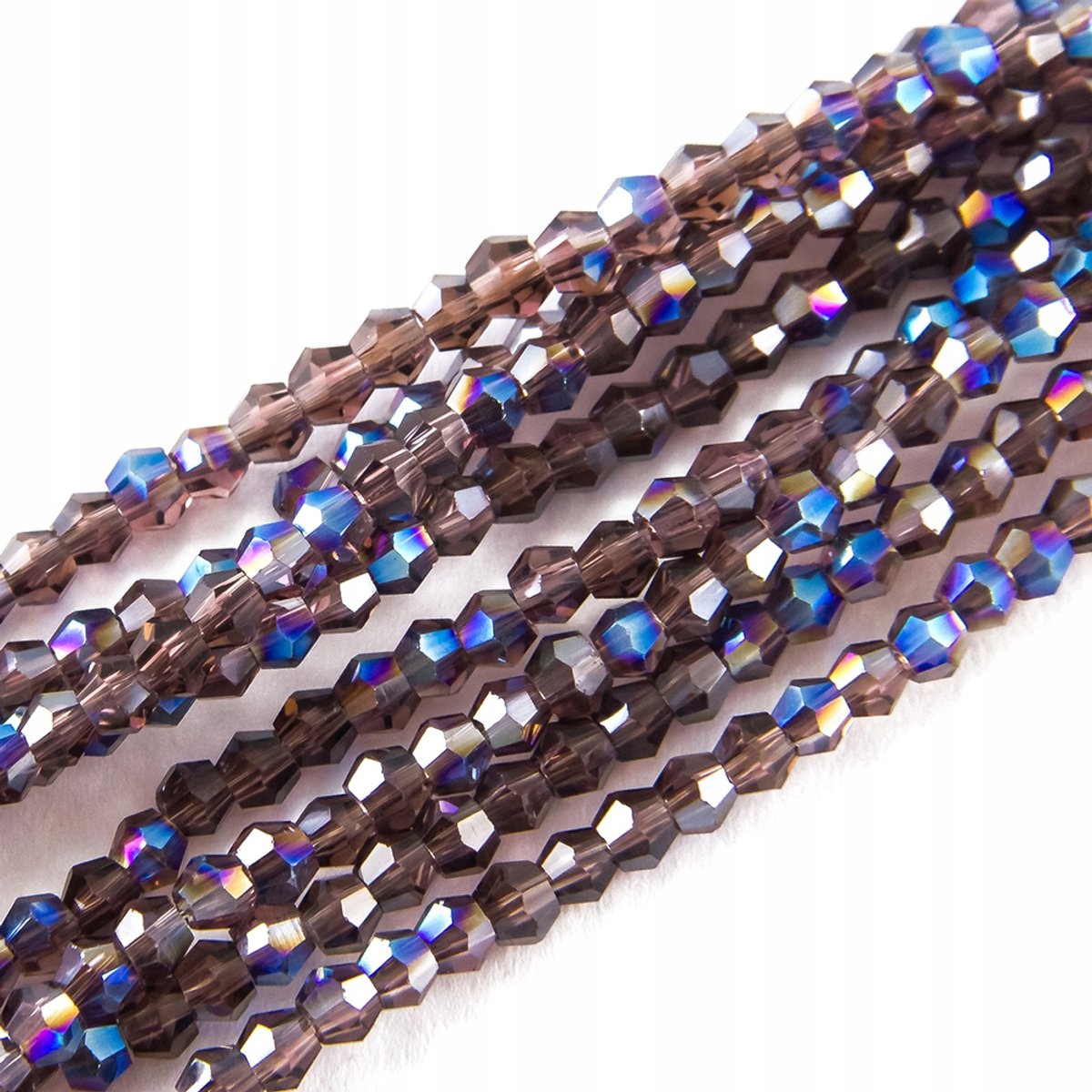 Paarse Glaskralen, Facet Bicone, 2x2mm, 200 stuks