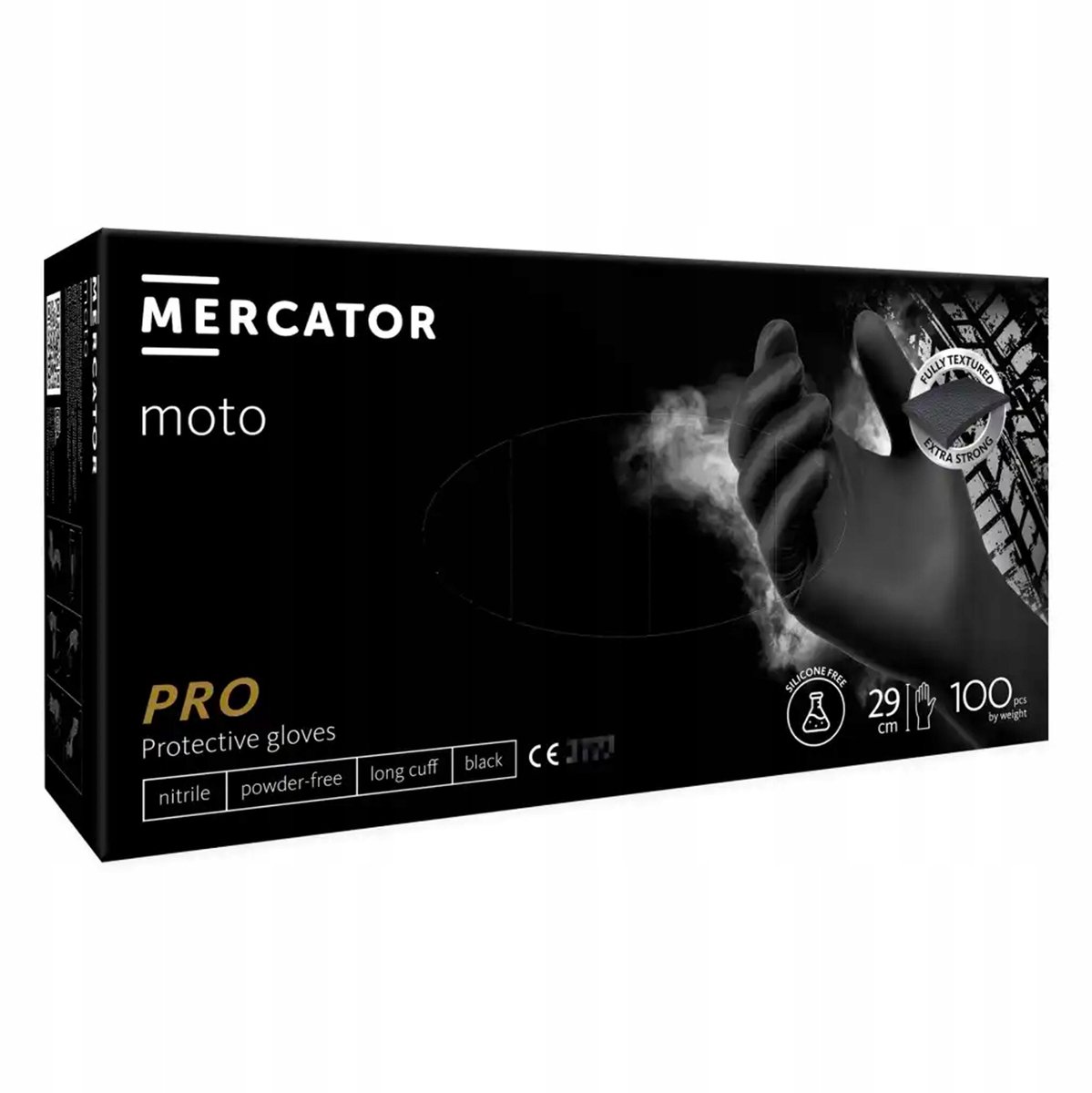 Mercator Nitrile Moto Werkhandschoenen Zwart Maat L - 100 stuks