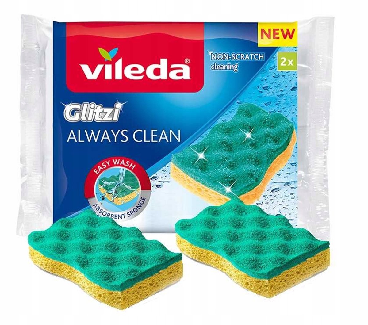 Vileda Glitzi Always Clean Afwas spons - 2 stuks