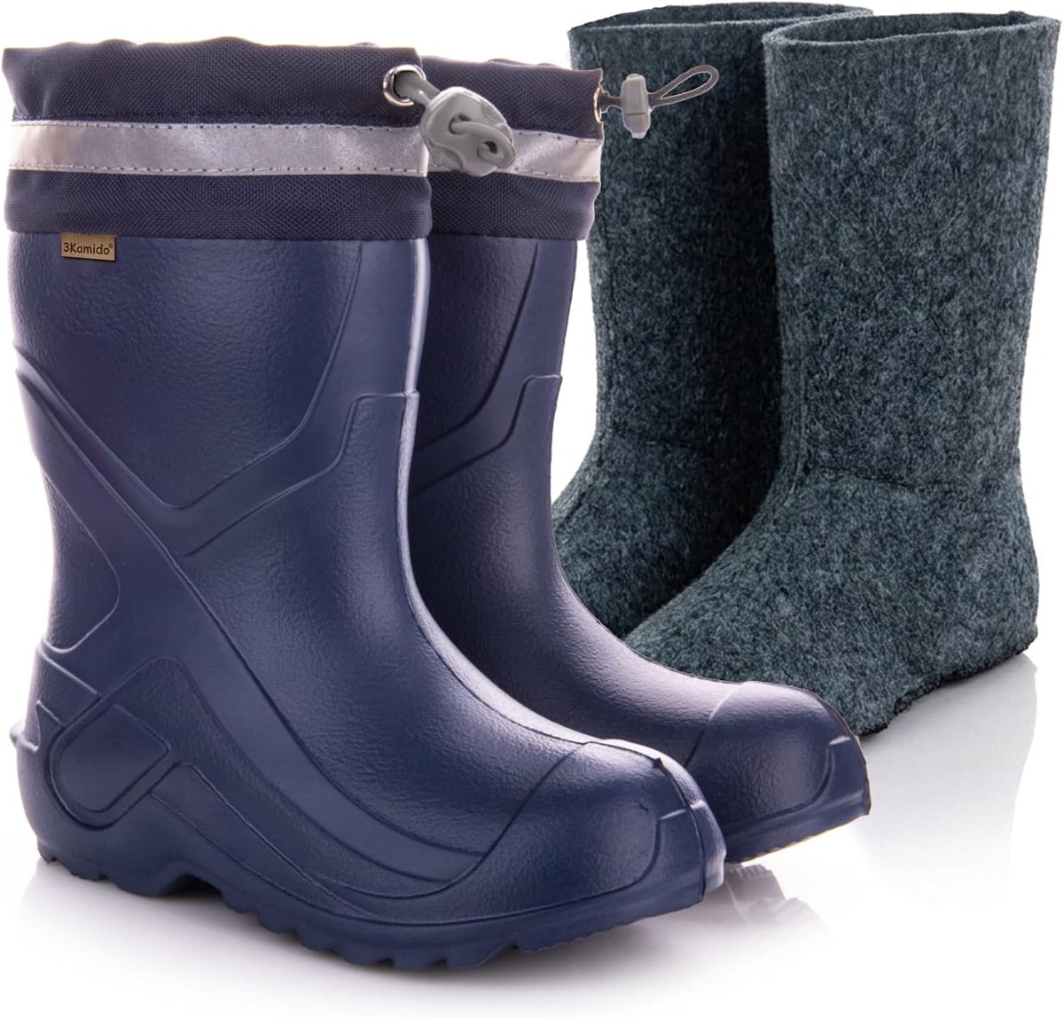 GoCamp Children's Wellington Boots - Made of EVA material, with a warm, removable felt lining, drawstring collar, with - ShopVlot