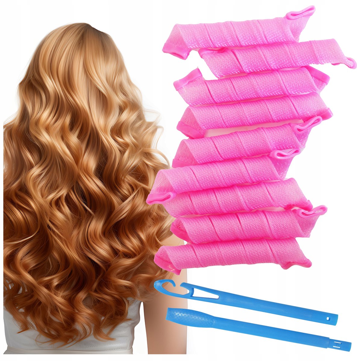 Merkloze Spiralen Haarrollers Set voor Lokken en Golven - 10 Stuks