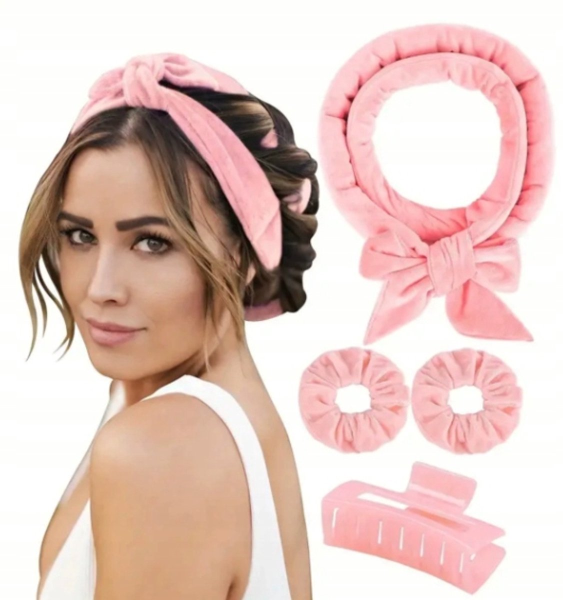 Hittevrije Haarrollers Set met Klem - Zacht Velours voor Mooie Krullen