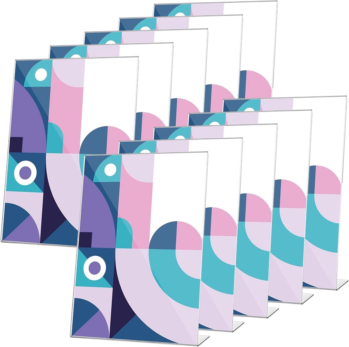 10 Pcs Stand A5 Table Stand, Transparent Table Card Holder, Angled Menu Card Holder, L Type Acrylic Stand for - ShopVlot