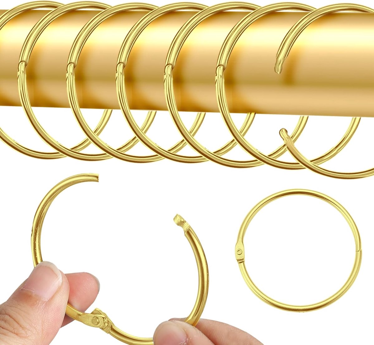 Gordijnringen 50 mm - Metalen klemmen - Rond - Voor douchegordijnen en roeden - ShopVlot