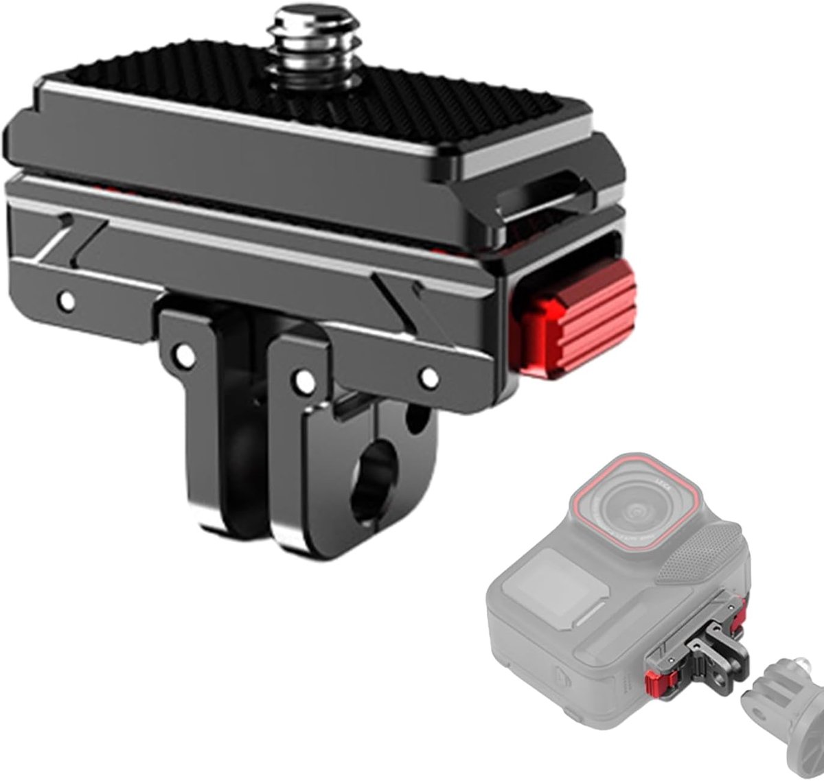Quick Release Fitting for Ace Pro 2, X4, X3, X2, Go3, Snap On Magnetic Mount Base with 1/4 Inch Screw and 2 Prong Mount - ShopVlot