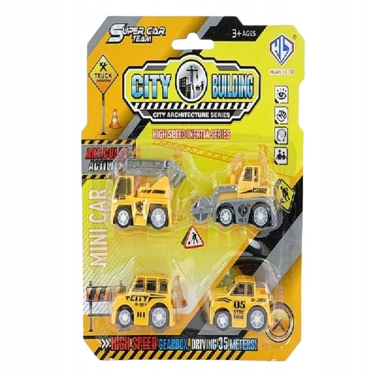 Bouwvoertuigen Set - 4 Stuks, Kleurrijk Plastic